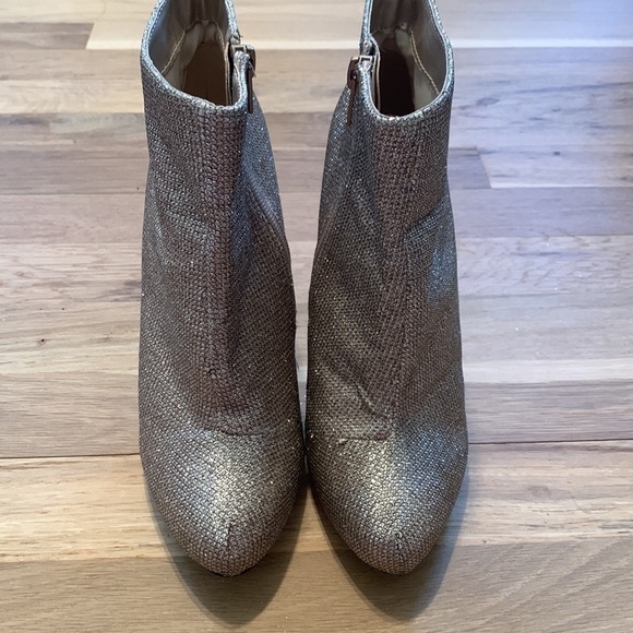 DEB Glitter Stiletto High Heel Ankle Booties w/ Side Zipper Gold Women’s 6 - Picture 3 of 15